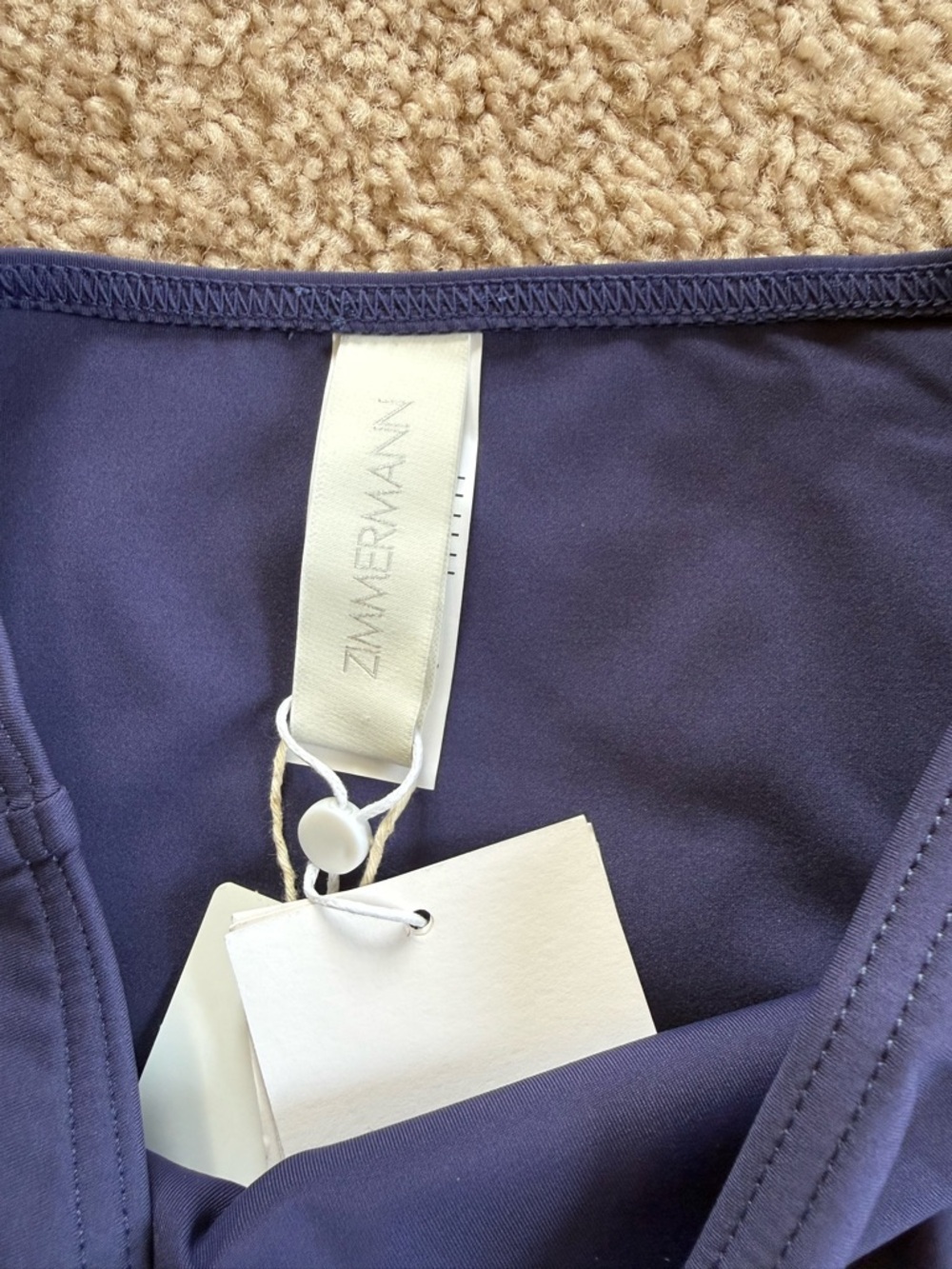 New Zimmermann Sculpt High Rise Bikini Bottoms Swim Navy/ Plum Color size 0 - Picture 5 of 8